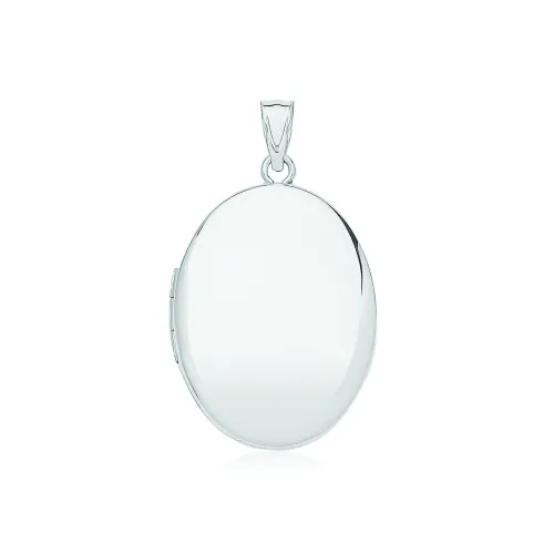 Silver Plain Medium Oval Locket 32x20mm 4.4g